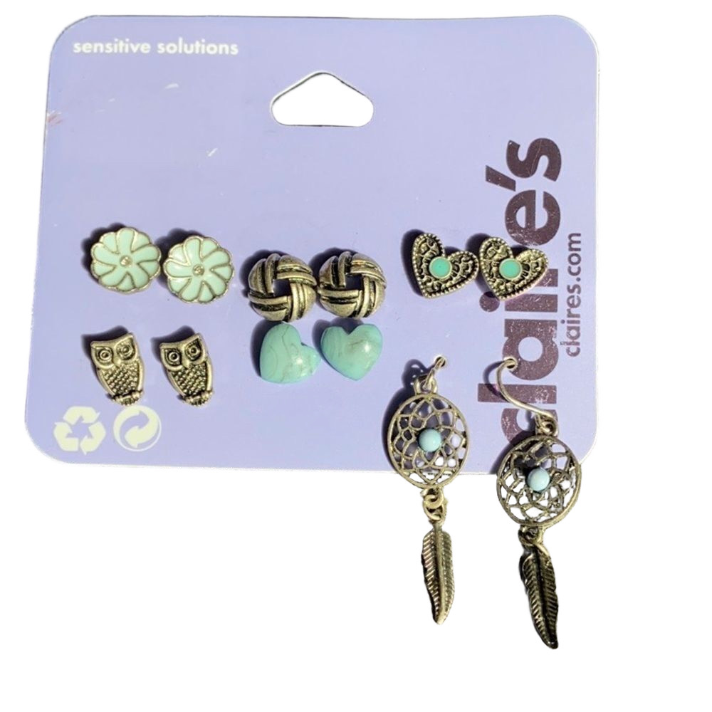 🍭4/$20 Claire’s turquoise and silver earring set